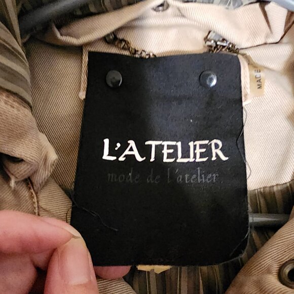 L’atelier Hooded Utility Jacket with Drawstring Waist NWOT Tan Med - Picture 9 of 15